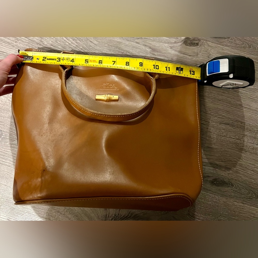 Longchamp Small Leather Tote | Brown - Picture 14 of 15